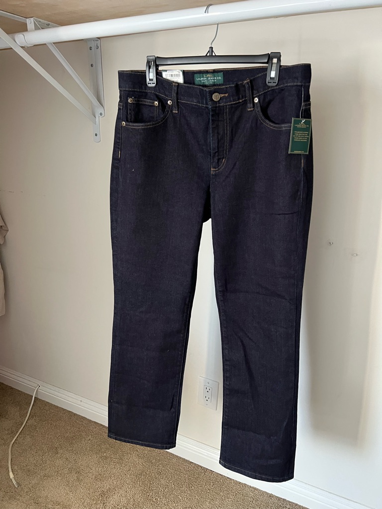 Ralph Lauren Nwt Women Dark Wash Indigo Straight Jeans